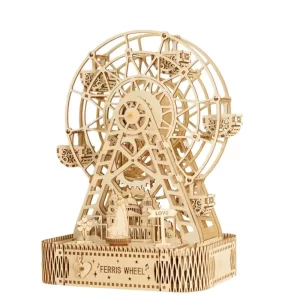 Wooden Ferris Wheel Music Box 3d Stereo Puzzle Difficult Assembled Ferris Wheel Wooden Model Creative Assembled Music Box Handma