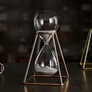 30 Minute Metal Hourglass Timer Nordic Iron Glass Decoration Grey Fine Sand Chronograph Hourglass Creative Ornaments Exquisite G