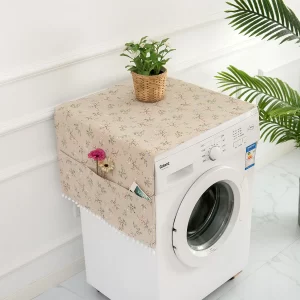 Pastoral Style Printed Cotton And Linen Refrigerator Cover Cloth Drum Washing Machine Dust Cover Microwave Oven Cover Towel Furn