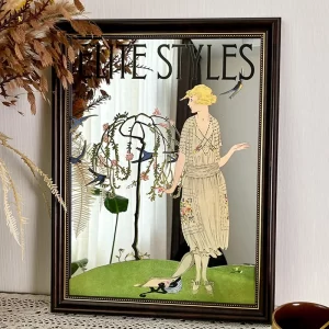 American Mirror Creative Decorative Painting Vintage Niche Painting Decorative Mirror Clothing Store Dining Room Living Room Bed