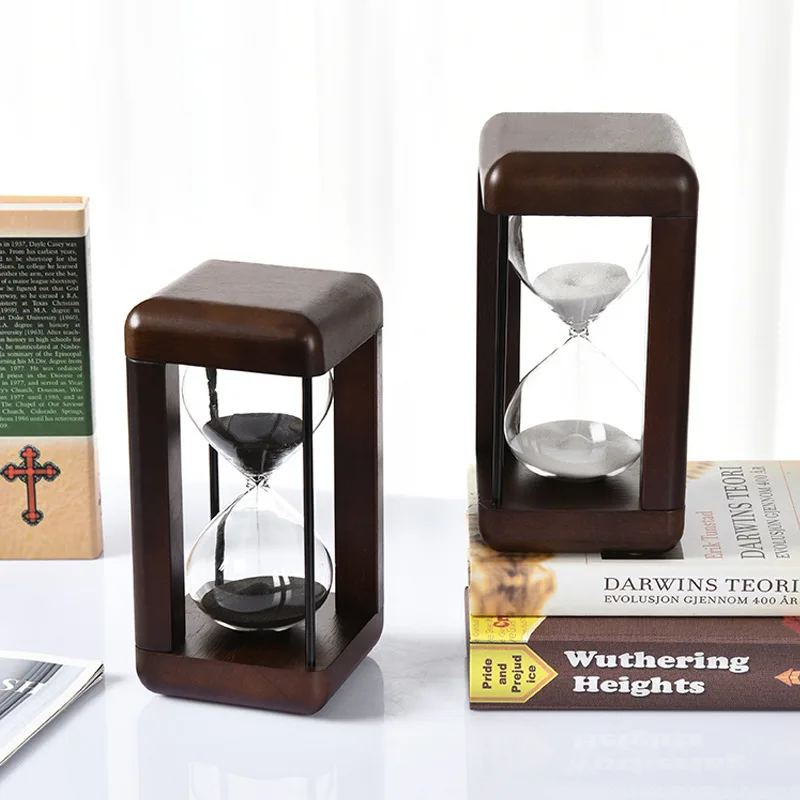 Retro Nostalgic Hourglass, Advanced Wood Glass Hourglass Timer 15 Minutes 30 Minutes Time Gift Home Style Premium Gift - Image 3