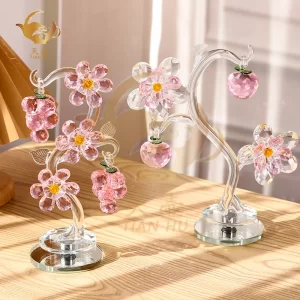 K9 Crystal Vine Nordic Light Luxury Home Decoration Crystal Apple Tree Living Room Decorations Office Decoration Gift