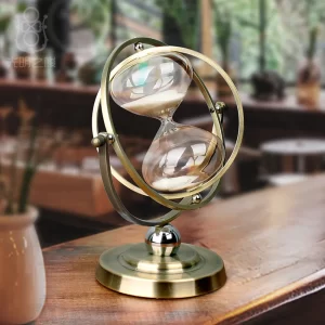 Advanced Rotating Timer Creative Hourglass Time Timer Quicksand Gift Glass Globe Hourglass High-end Metal Home Decoration Gift