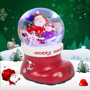 10x17cm Christmas Boots, Music Box, Christmas Tree Music Box, Bluetooth Luminous Rotating Crystal Ball, And Automatic Snowfall