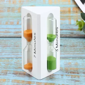 3/5/7 Minutes Solid Wood Hourglass Timer Color Triangle Time Funnel Creative Home Living Room Study Desktop Decorations