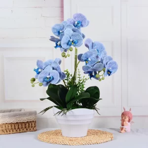 48cm3d Phalaenopsis Artificial Flower Bonsai Purple White Artificial Flower Bonsai Home Decoration Floral Flower Arrangement Orn