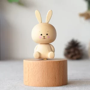Cute Baby Rabbit Music Box Sky City Music Box Handmade Wooden Crafts Music Box Music Bell Birthday Holiday Gift Home Decoration