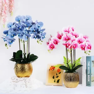 55cm Phalaenopsis Ceramic Potted Plant Feel Film Phalaenopsis Artificial Flower Orchid Fake Flower Light Luxury Ins Nordic Bonsa